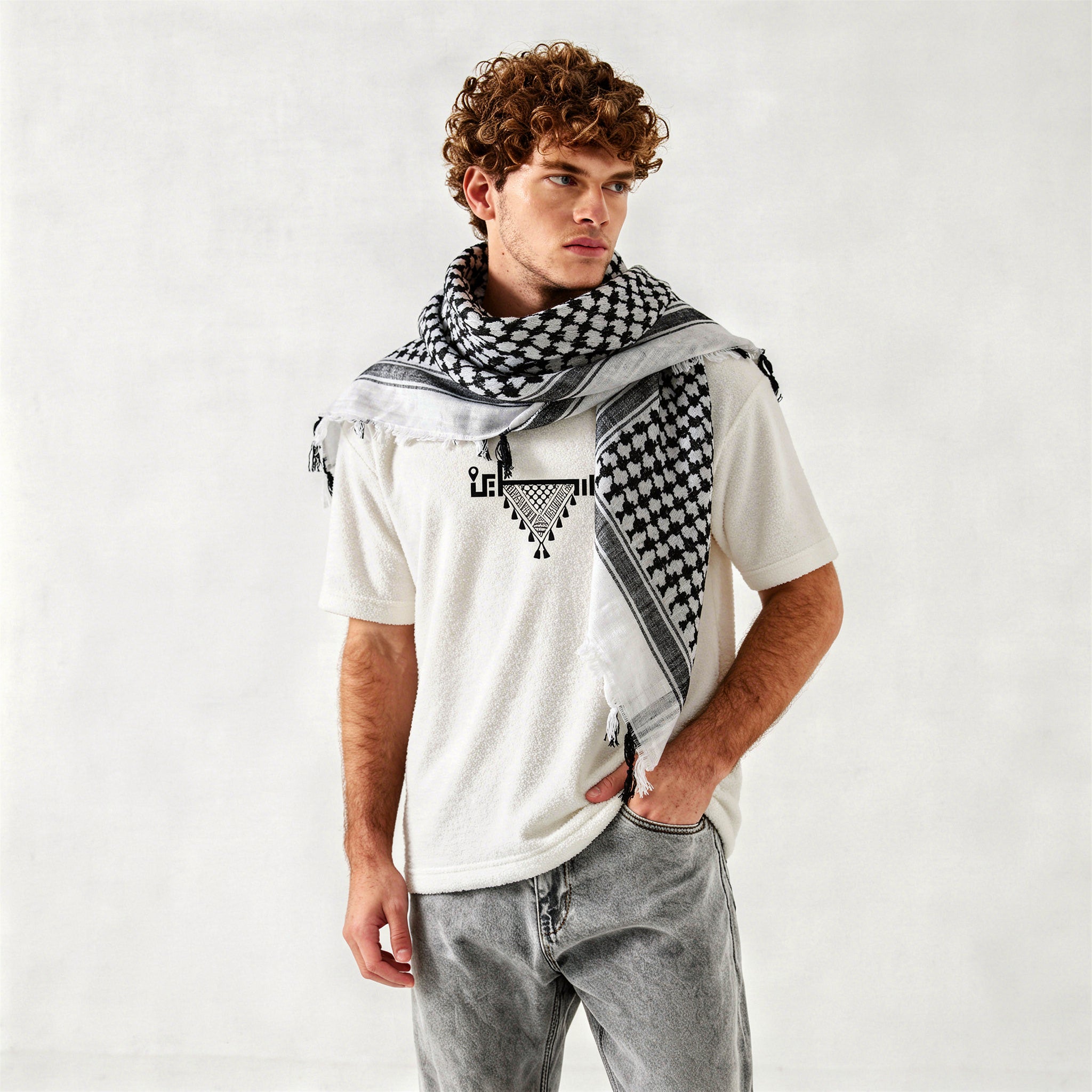 All Eyes on Palestine Drop Shoulder Terry Fabric T-Shirt