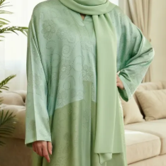 Premium Double Shaded Green Abaya Veeda'z