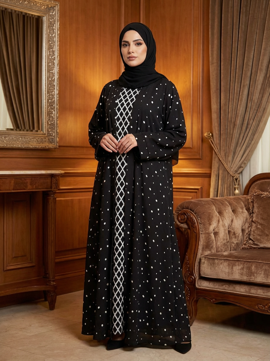 Classic Double-Layered Abaya Veedaz