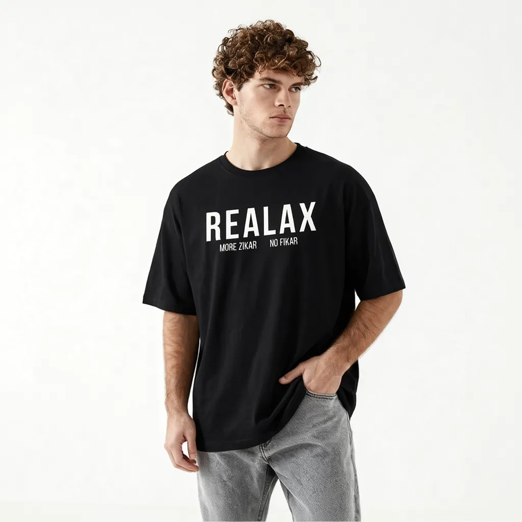 No Zikar, More Fikar." Premium Drop Shoulder T-Shirt