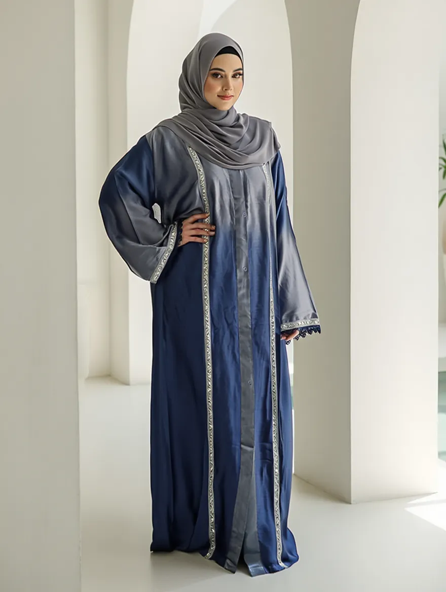 premium Double Tone Silk Abaya Veeda'z